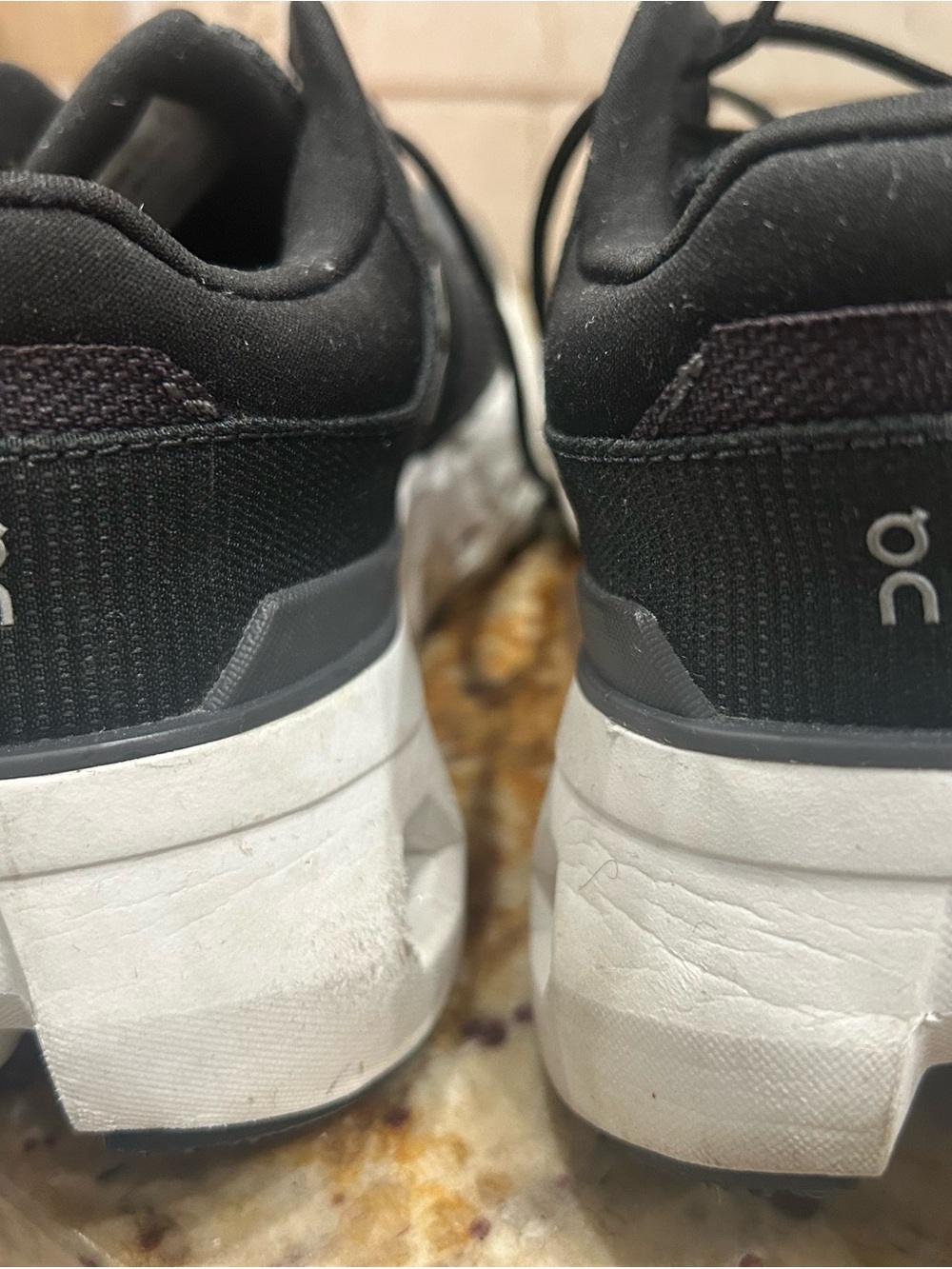 On Running Men's Black and White Cloud Sneakers - Picture 6 of 7